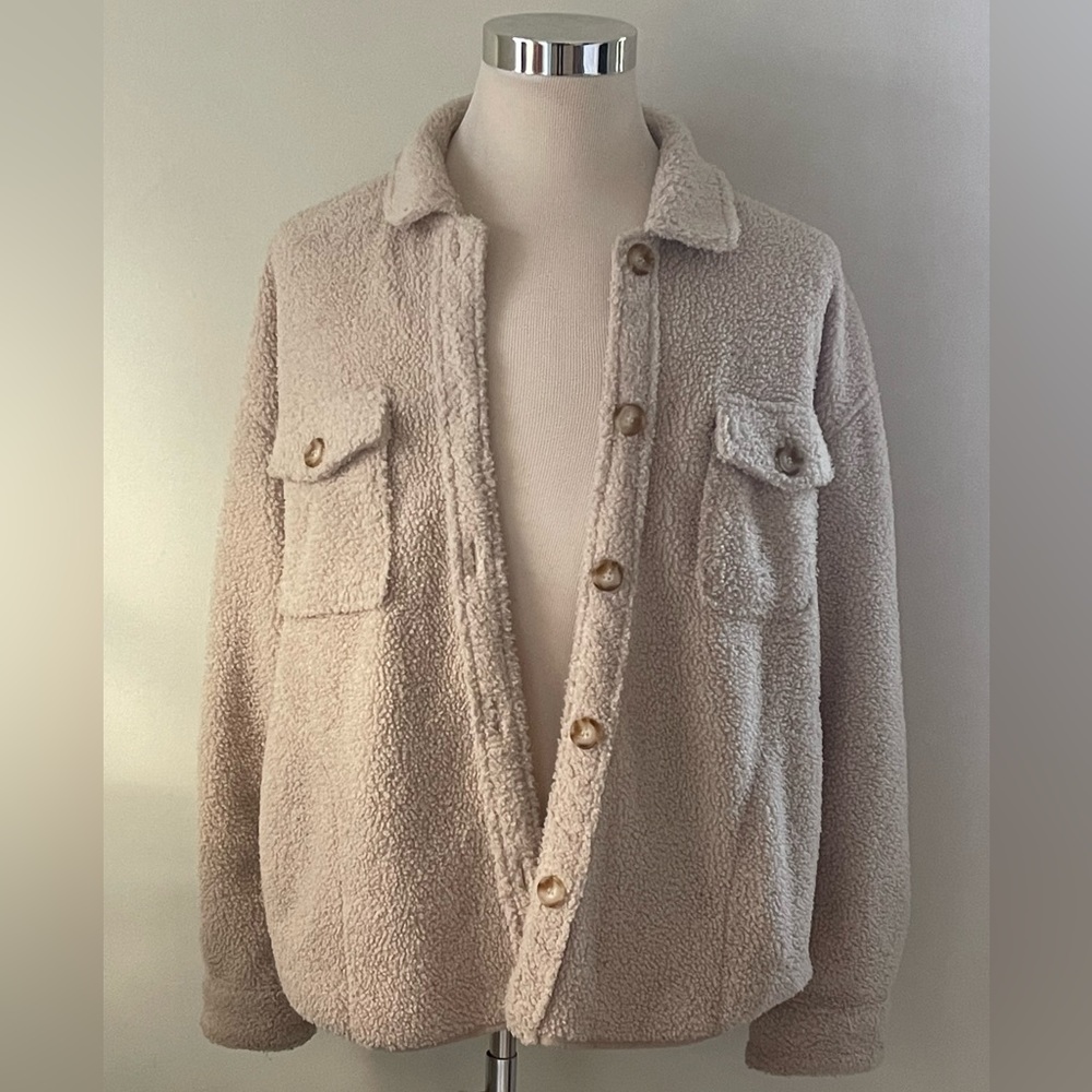 wishlist oversized teddy trucker jacket